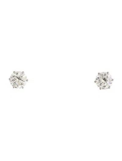 Pre-owned Earrings 18k Diamond Stud  In Multi