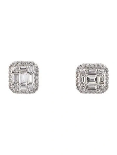 Pre-owned Earrings 18k Diamond Stud  In Multi
