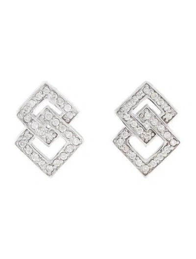 Pre-owned Earrings 18k Diamond Stud  In Multi