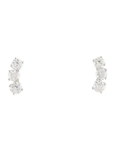Pre-owned Earrings 18k Diamond Stud  In Multi