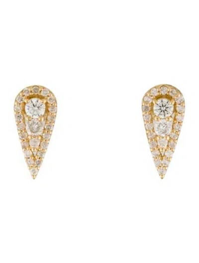 Pre-owned Earrings 18k Diamond Stud  In Multi