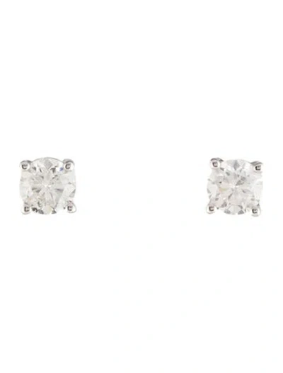 Pre-owned Earrings 18k Diamond Stud  In Multi