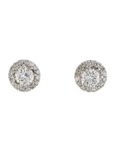Pre-owned Earrings 18k Diamond Stud  In Multi