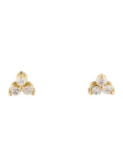 Pre-owned Earrings 18k Diamond Stud  In Multi