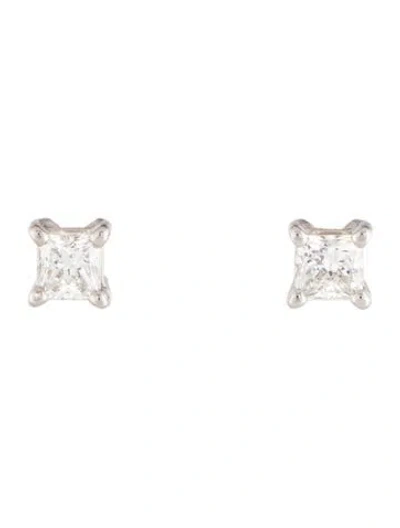 Pre-owned Earrings 18k Diamond Stud  In Multi