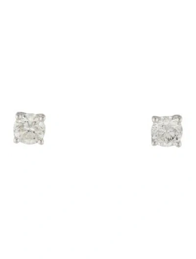 Pre-owned Earrings 18k Diamond Stud  In Multi