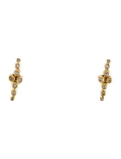 Pre-owned Earrings 18k Diamond Stud  In Multi