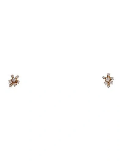 Pre-owned Earrings 18k Diamond Stud  In Multi