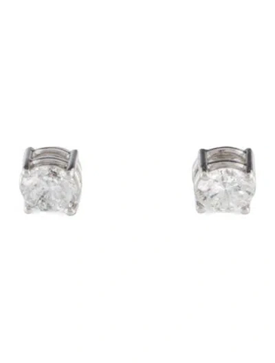 Pre-owned Earrings 18k Diamond Stud  In Multi