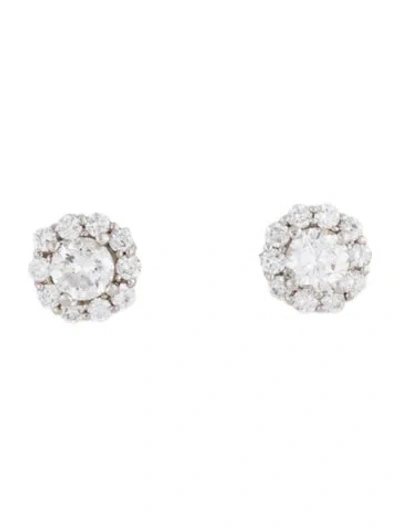 Pre-owned Earrings 18k Diamond Stud  In Multi