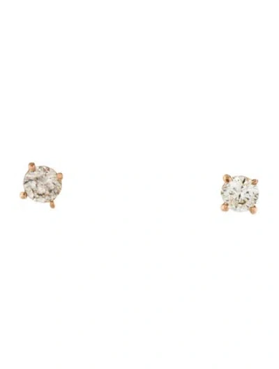 Pre-owned Earrings 18k Diamond Stud  In Multi
