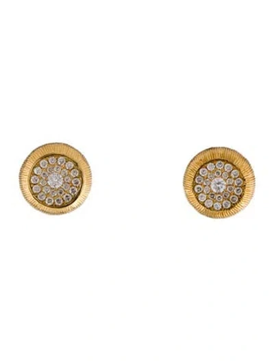 Pre-owned Earrings 18k Diamond Stud  In Multi