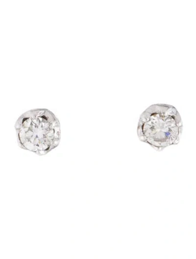 Pre-owned Earrings 18k Diamond Stud  In Multi