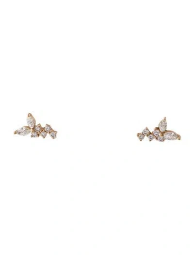 Pre-owned Earrings 18k Diamond Stud  In Multi