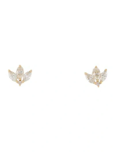 Pre-owned Earrings 18k Diamond Stud  In Multi