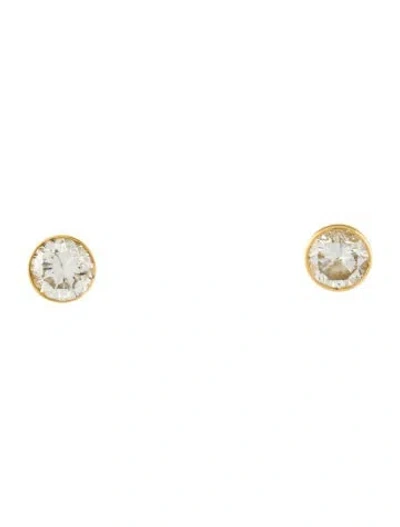 Pre-owned Earrings 18k Diamond Stud  In Multi