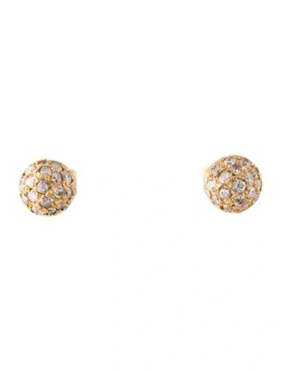 Pre-owned Earrings 18k Diamond Stud  In Multi