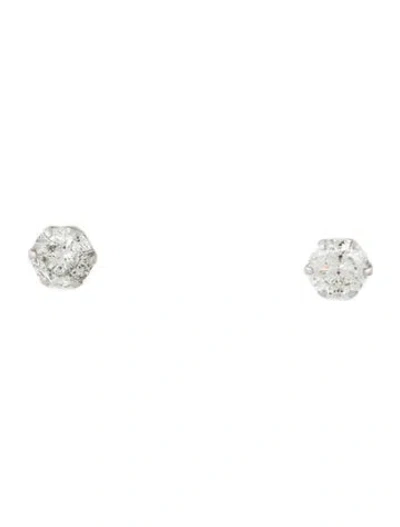 Pre-owned Earrings 18k Diamond Stud  In Multi
