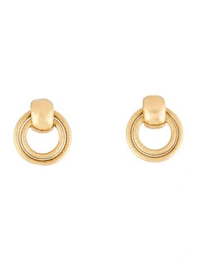 Pre-owned Earrings 18k Door Knocker Earclips In Multi