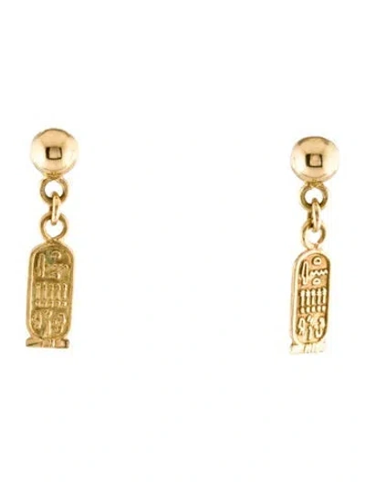 Pre-owned Earrings 18k Drop  In Multi