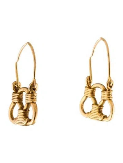 Pre-owned Earrings 18k Drop  In Multi