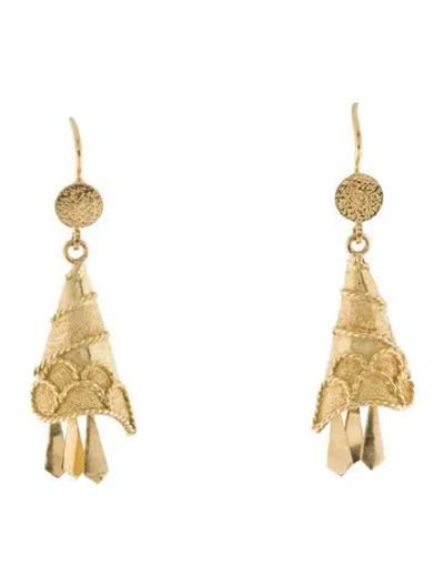 Pre-owned Earrings 18k Drop  In Multi