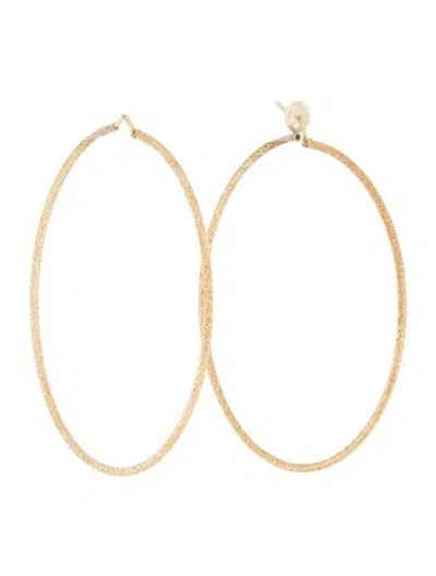 Pre-owned Earrings 18k Etched Hoop  In Multi
