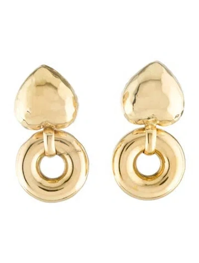 Pre-owned Earrings 18k Heart Drop  In Multi