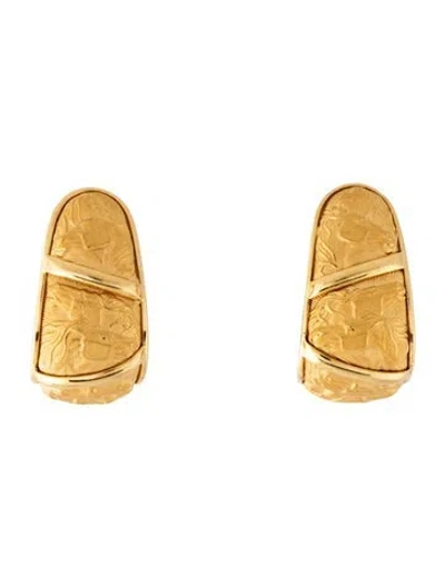 Pre-owned Earrings 18k Horse Motif Earclips In Multi