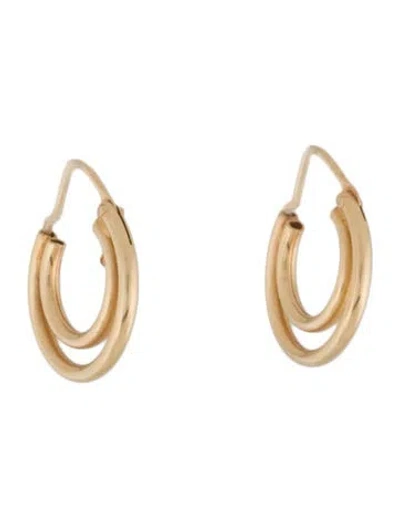 Pre-owned Earrings 18k Huggie Tube  In Multi