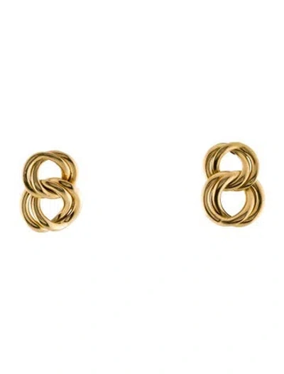 Pre-owned Earrings 18k Interlocking Link Earclips In Multi