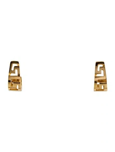 Pre-owned Earrings 18k J-hoop Stud  In Multi
