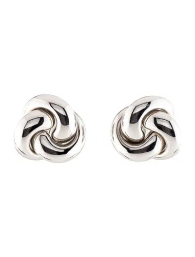 Pre-owned Earrings 18k Knot Earclips In Multi