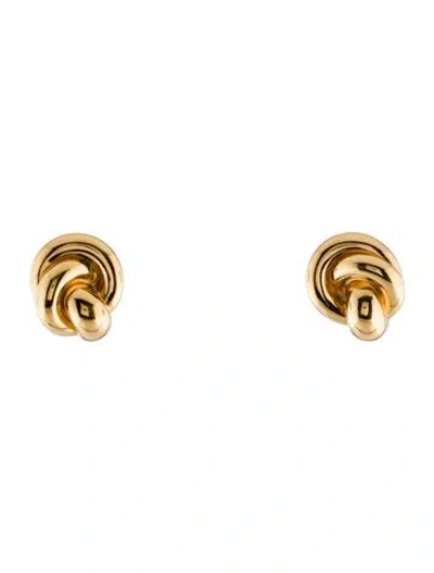 Pre-owned Earrings 18k Knot Stud  In Multi