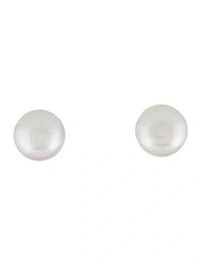 Pre-owned Earrings 18k Mabe Pearl Stud  In Multi
