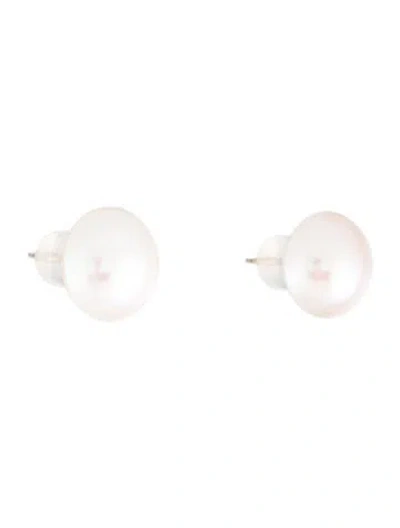 Pre-owned Earrings 18k Mabe Pearl Stud  In Multi