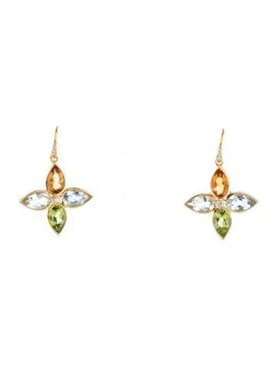 Pre-owned Earrings 18k Multistone Drop