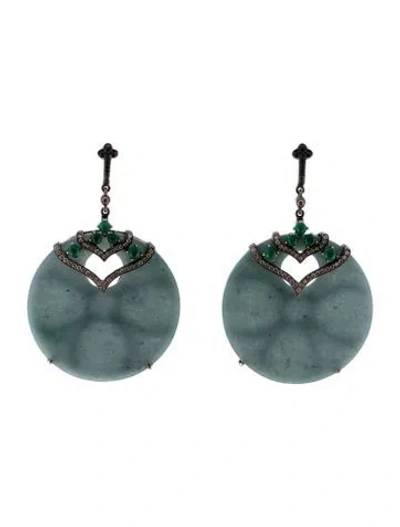 Pre-owned Earrings 18k Multistone Drop