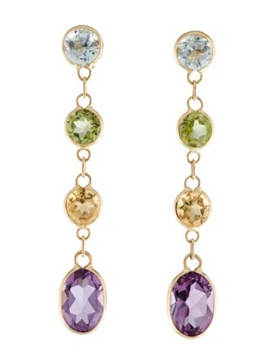 Pre-owned Earrings 18k Multistone Drop