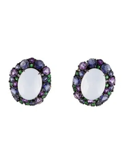 Pre-owned Earrings 18k Multistone Earclip
