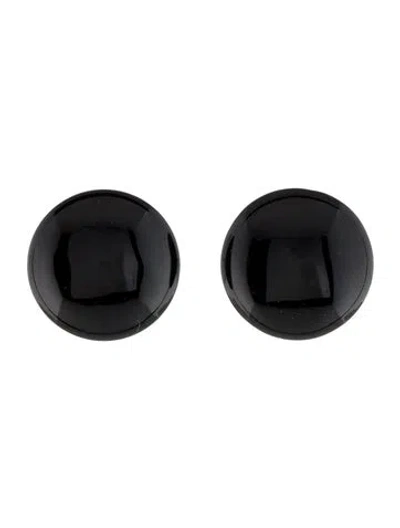 Pre-owned Earrings 18k Onyx Stud  In Multi