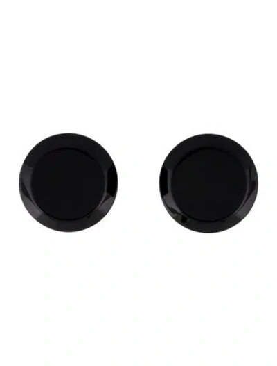 Pre-owned Earrings 18k Onyx Stud  In Multi