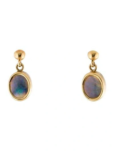 Pre-owned Earrings 18k Opal Drop  In Multi