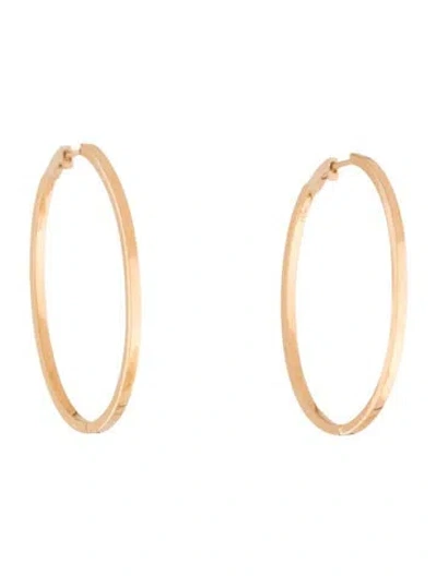 Pre-owned Earrings 18k Oval Hoop  In Multi