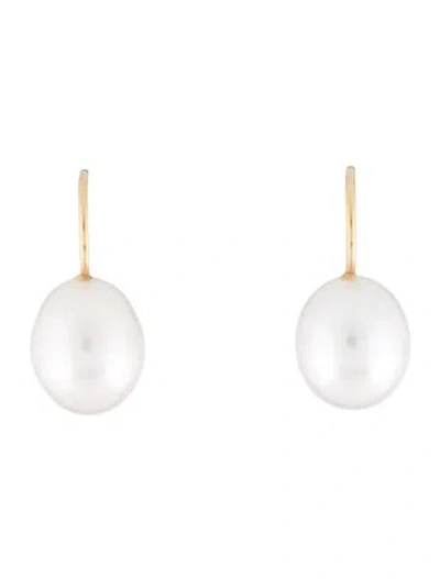 Pre-owned Earrings 18k Pearl Drop  In Multi