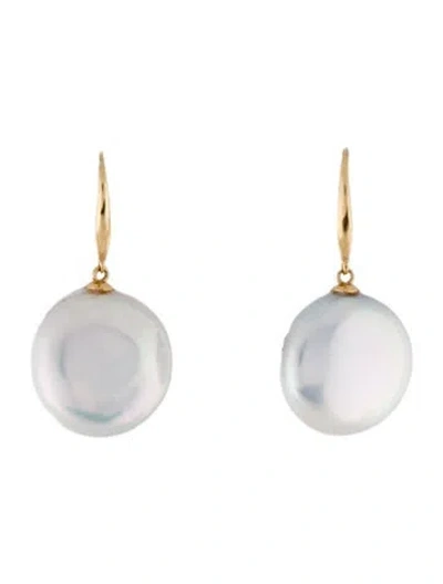 Pre-owned Earrings 18k Pearl Drop  In Multi