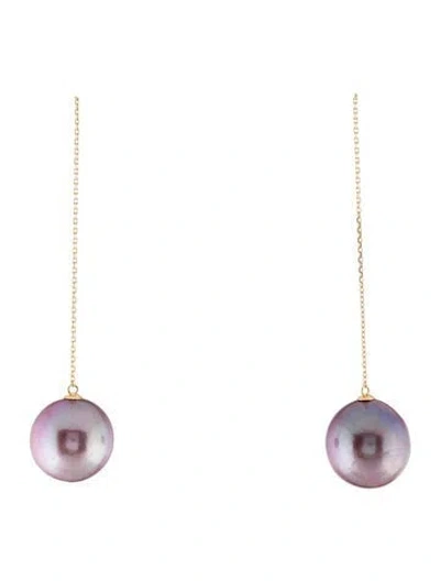 Pre-owned Earrings 18k Pearl Drop  In Multi