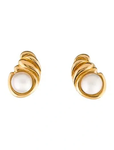 Pre-owned Earrings 18k Pearl Earclip  In Multi