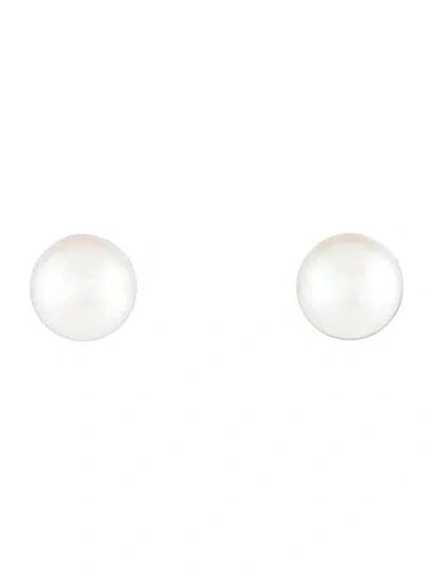 Pre-owned Earrings 18k Pearl Front & Ball Back  In Multi