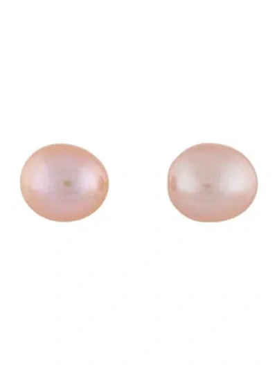 Pre-owned Earrings 18k Pearl Stud  In Multi